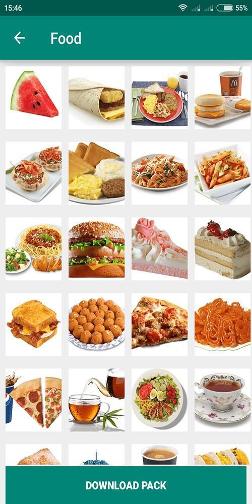 Download Super Food Pack Photo Sticker for Whatsapp Chat android on PC