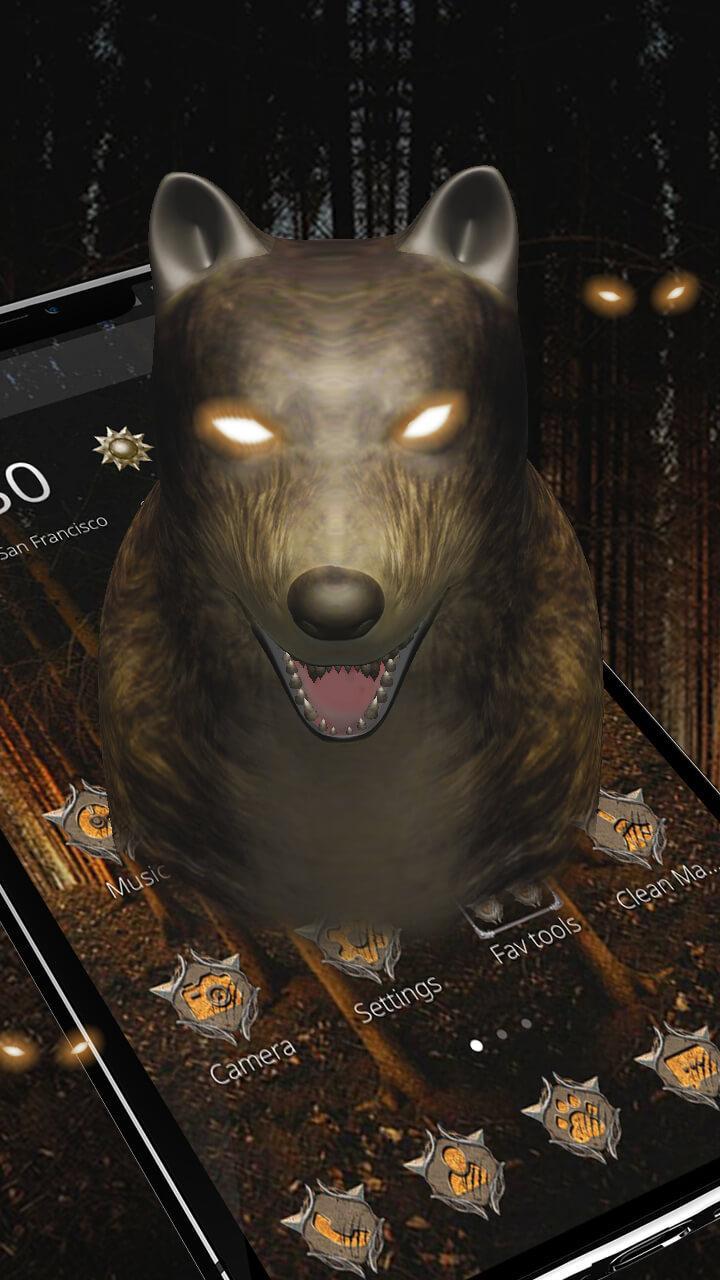 Download 3D Scary Blood Wolf Theme android on PC