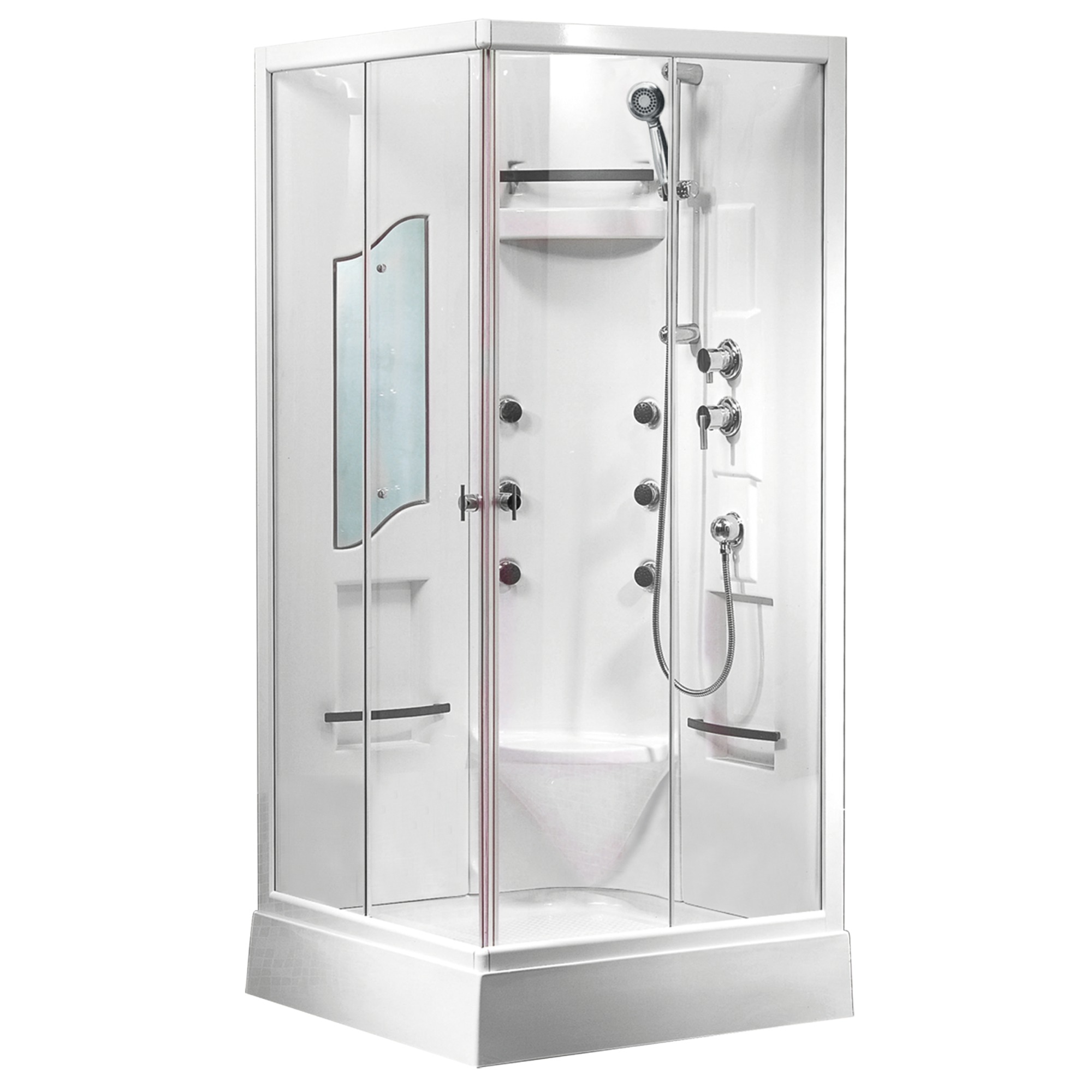 Cabine de douche complète Van Marcke Rinka 900 x 900 x 2050 mm verre de