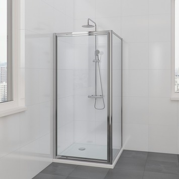 Cabine De Douche Flux Bruynzeel 90x185cm Chrome Cabines Parois