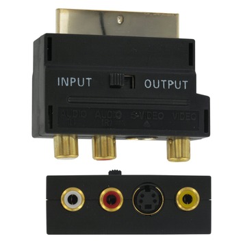 Q-Link Adapter Scart Naar S-Vhs/Av Zwart | Audio-Video-Accessoires | Gamma .Be