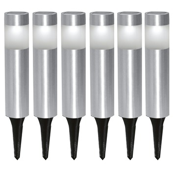 Eglo Solar Sokkel Inox Met Geïntegreerde Led 0,05 W 6 Stuks | Verlichting-Op-Zonne-Energie | Gamma.be