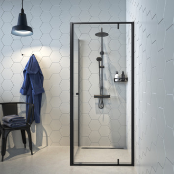 Douchecabine Contour Zwart 90X200 Cm | Douchedeuren-Douchewanden | Gamma.be