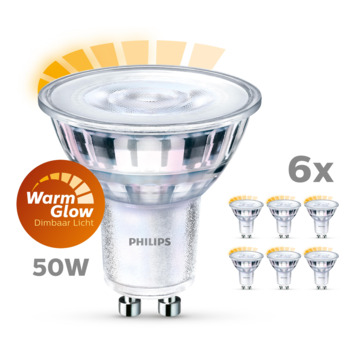 Philips Led Spot Gu10 50W 6 Stuks Warmglow Dimbaar | Alle-Lampen | Gamma.be