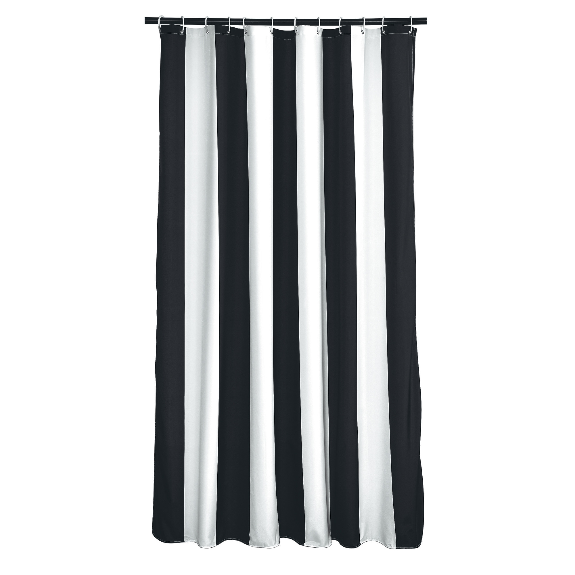 GAMMA douchegordijn Amber streep zwart 200x180 cm Douchegordijnen