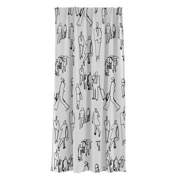 Gamma | Gamma Kant En Klaar Gordijn Plooiband Lichtdoorlatend 1179 Wit Met Grafisch Zwart 140X280 Cm Kopen? | Gordijnen