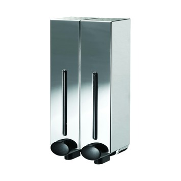 Gamma | Dubbele Zeepdispenser Square Chroom Kunststof Kopen? |