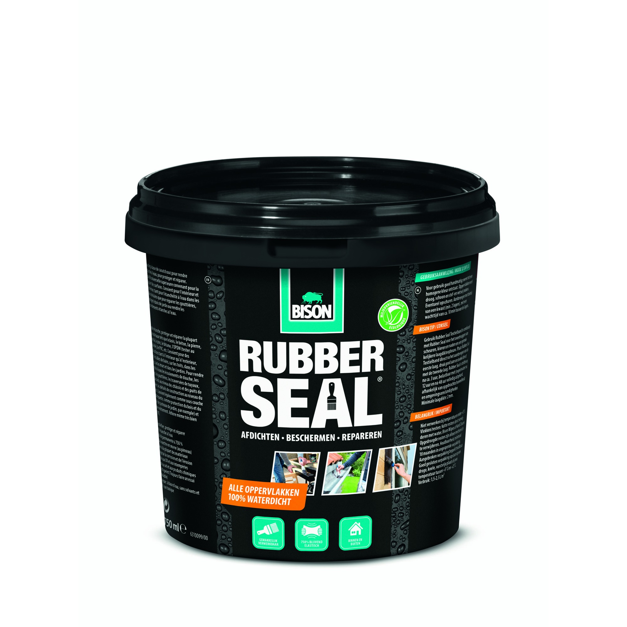 Bison Rubber Seal 100 waterdicht 750 ml Lijmen & kitten Bouwbenodigdheden Bouwmaterialen