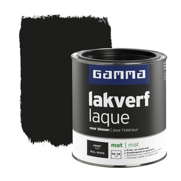 Gamma | Gamma Lakverf Voor Binnen Zwart, Ral 9005 Mat 750 Ml Kopen? |
