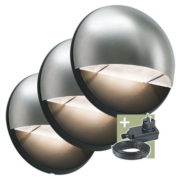Gamma | Ludeco Buitenlamp Aron Startersset Grijs 3 Stuks Kopen? | Led -Buitenverlichting