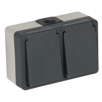 Gamma | Plieger Opbouw Stopcontact 2-Voudig Ra Spatwaterdicht Kopen? | Buitenkabels-Elektra