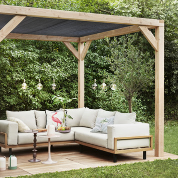Gamma | Pergola Silvano Douglas Met Schaduwdoek 324X324 Cm Kopen? | Tuindecoratie