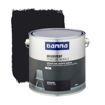 Gamma | Gamma Muurverf Gitzwart Mat 2,5 Liter Kopen? | Muurverf-Kleur