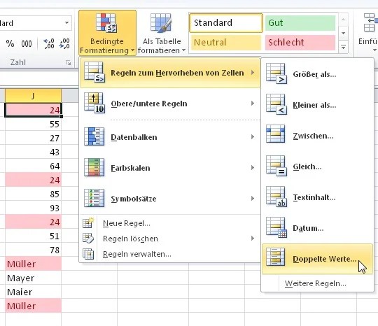Praxistipp Excel Doppelte Werte anzeigen