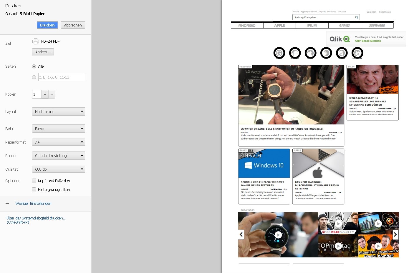 HTML to PDF PDF24 Creator