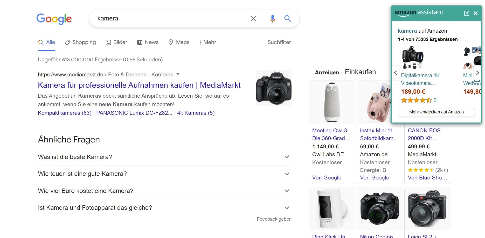 Amazon Assistant Erweiterung installieren und entfernen