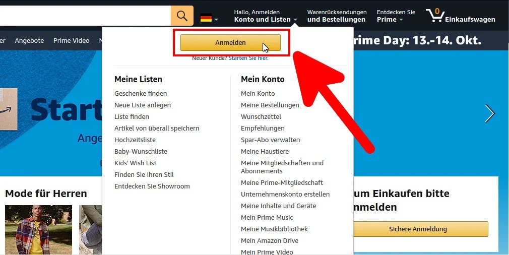 AmazonLogin Anmelden und Einloggen in meinem Konto