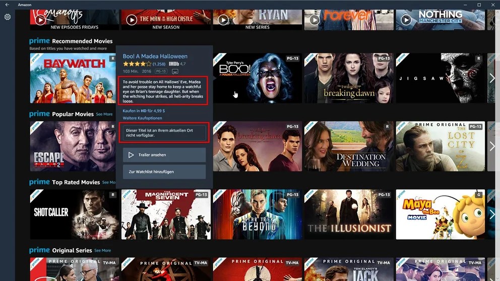 AmazonPrimeVideoApp für Windows