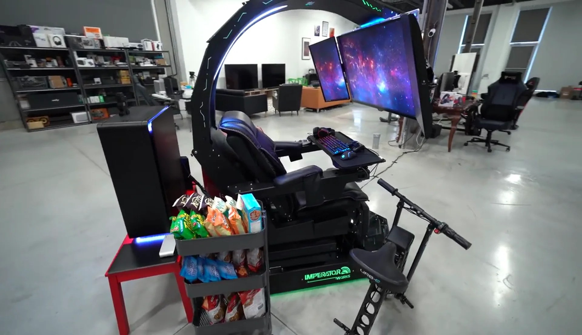 The Ultimate Gaming Setup PC, PS4 Pro, Screens, Builtin Massager