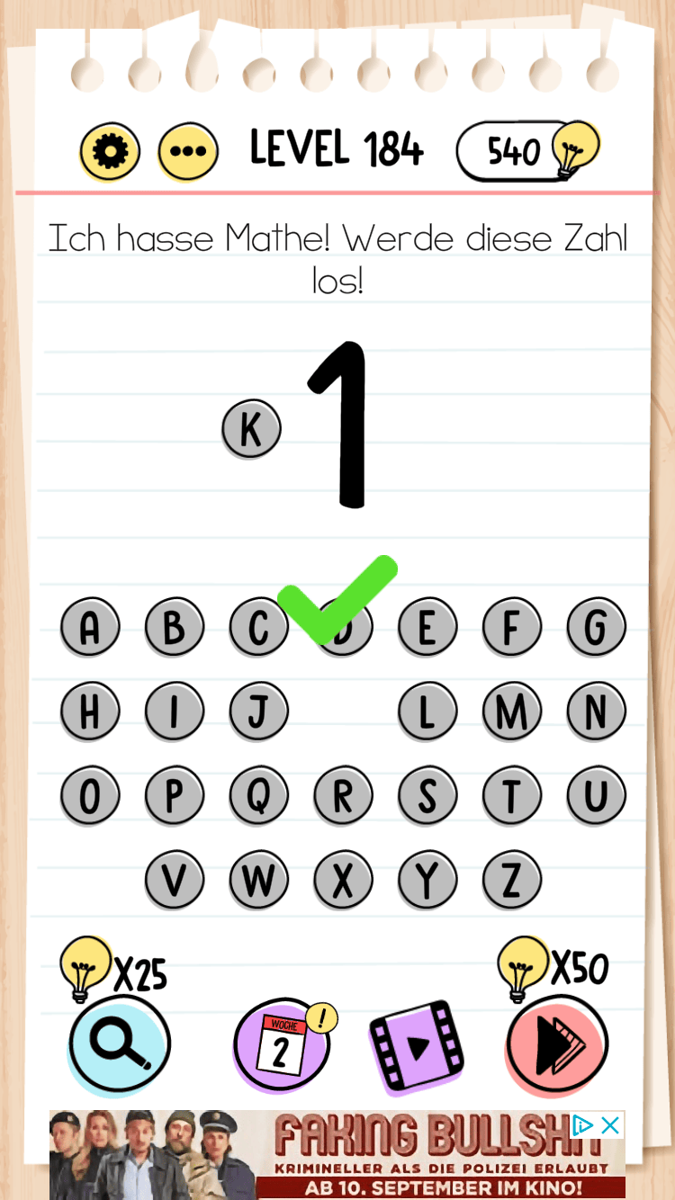 Brain Test Level 181 bis Level 190 Lösungen