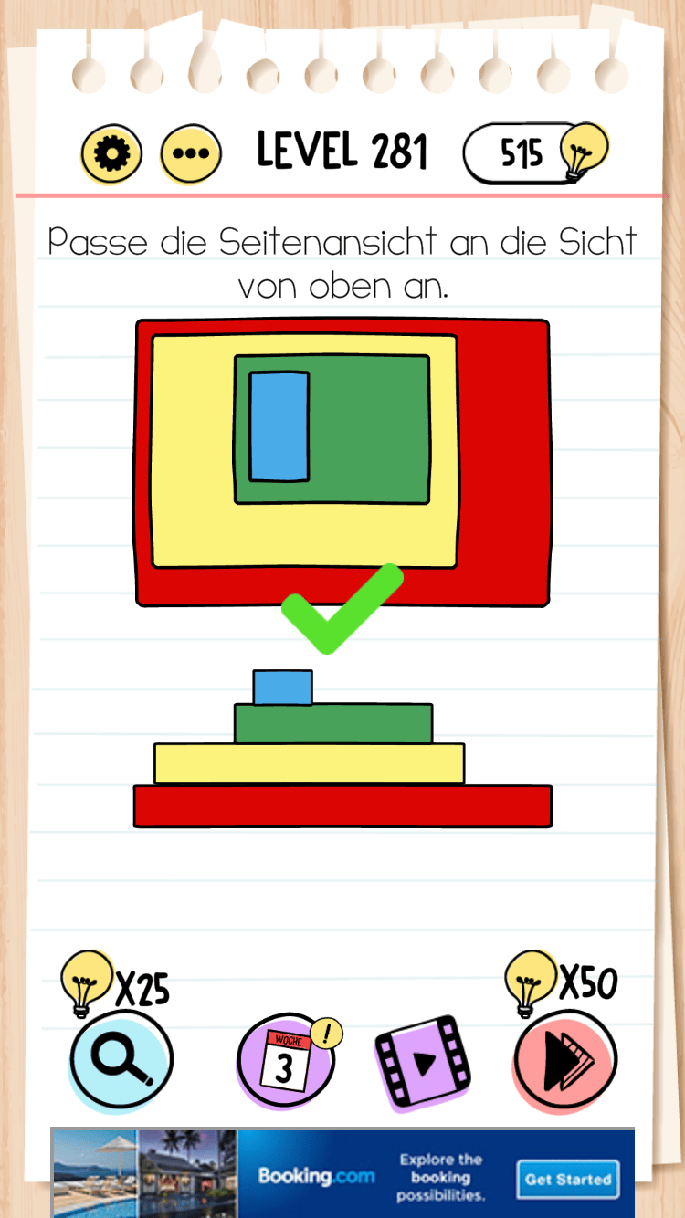 Brain Test Level 281 bis Level 290 Lösungen