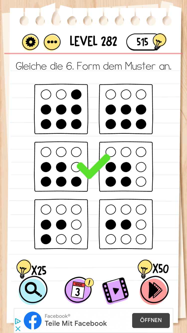 Brain Test Level 281 bis Level 290 Lösungen