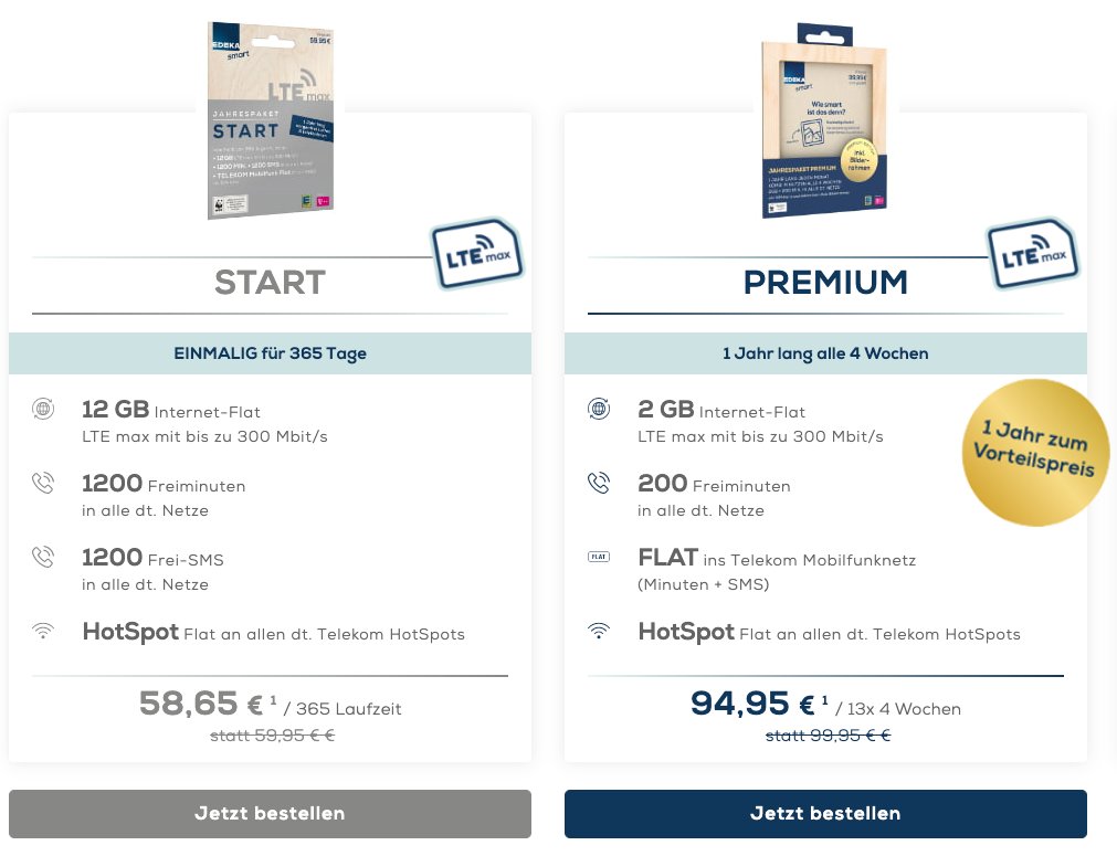 Aldi Talk im Visier Edeka bietet günstigen PrepaidJahrestarif im an