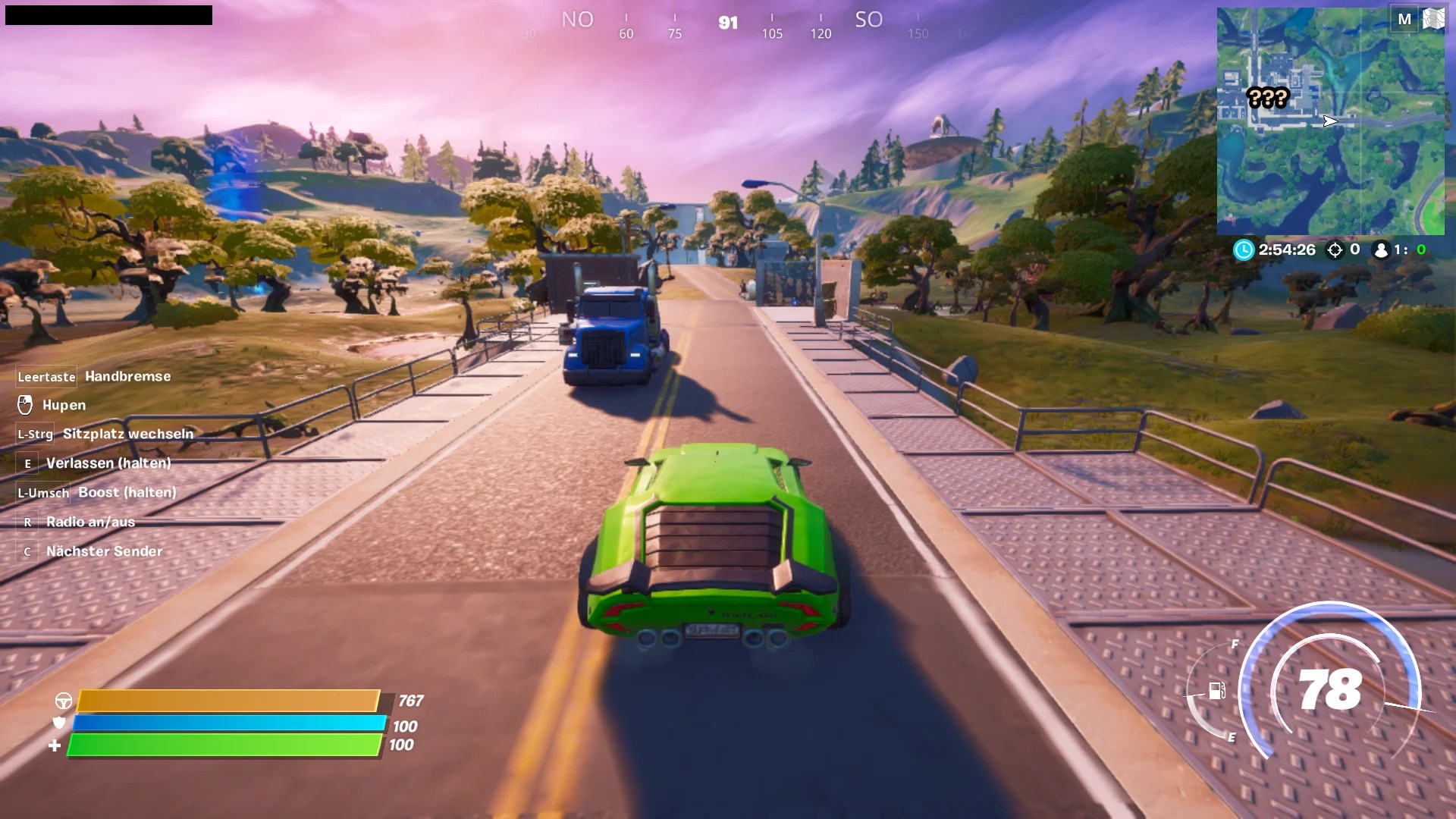 Fortnite Fahre von Sweaty Sands nach Misty Meadows Guide