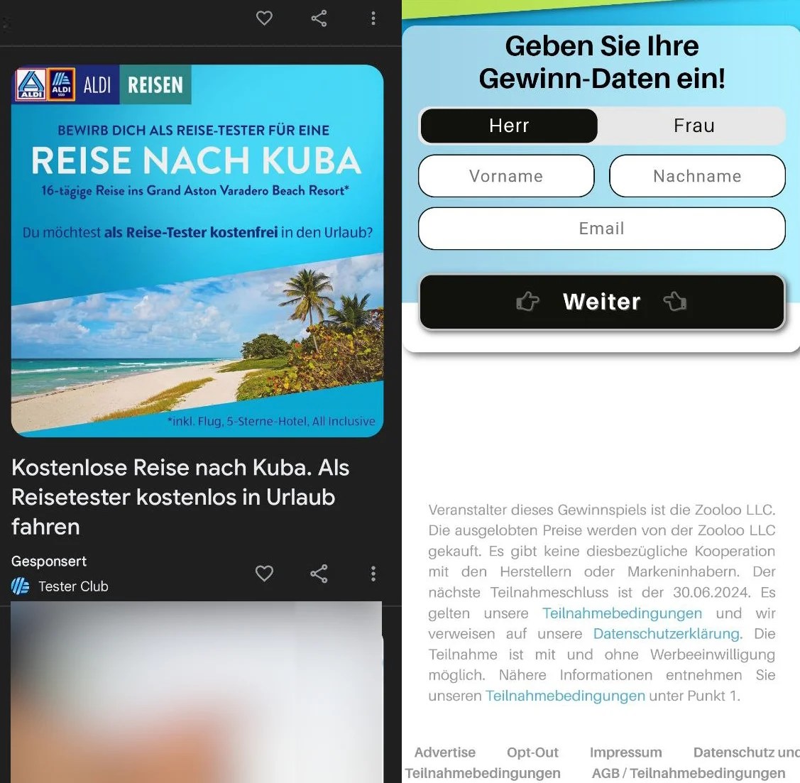 Zooloo LLC Vorsicht vor „kostenloser Reise“ nach Kuba