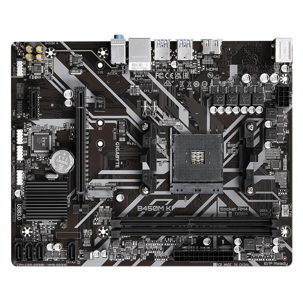 GIGABYTE B450M K Motherboard｜GIGABYTE