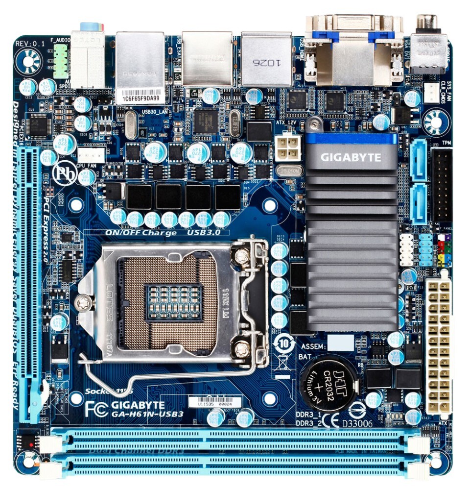 Gigabyte Motherboard Gah61nusb3,Lga1155 Socket,Intel H61 Express