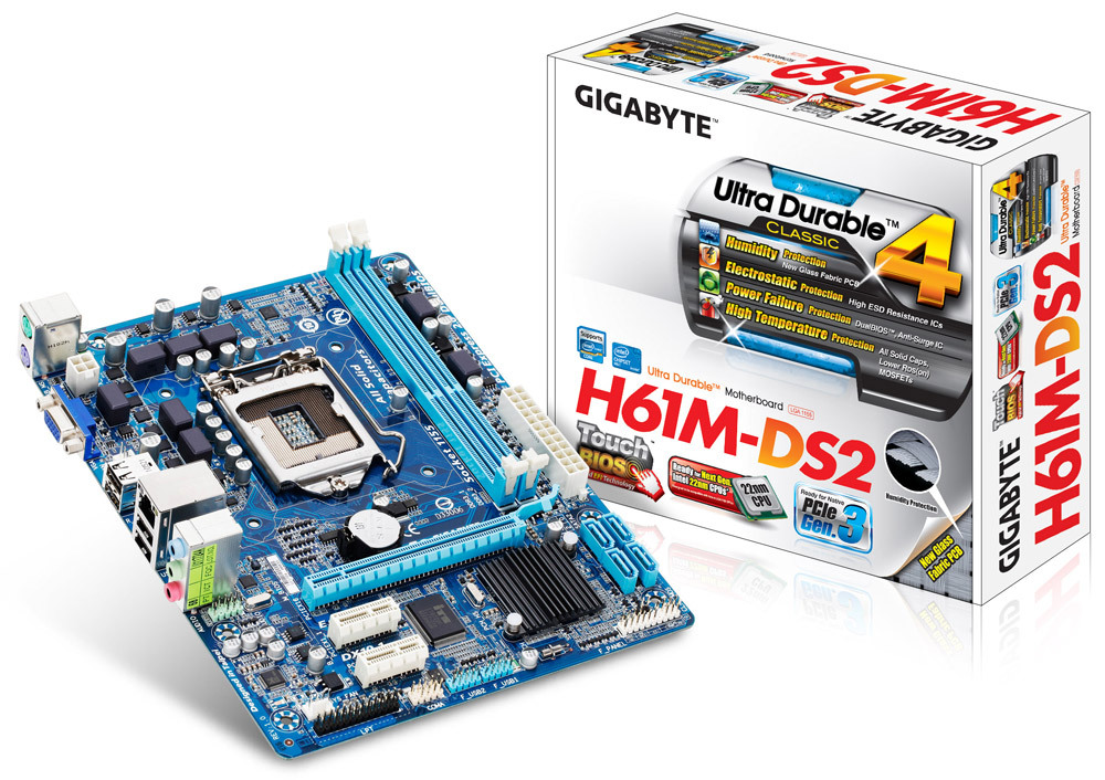Gigabyte GA-H61M-DS2 Motherboard H61M H61 DDR3 LGA 1155 Pin Motherboard