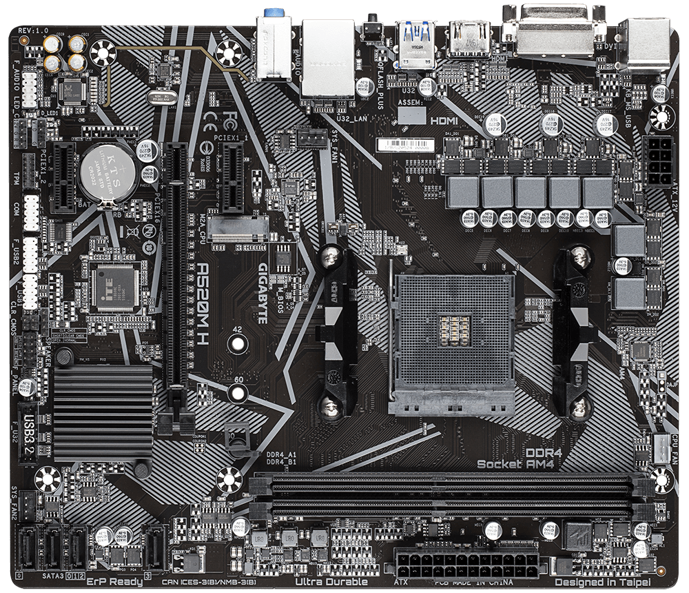 A520M H (rev. 1.x) Spezifikation | Mainboards - GIGABYTE Germany