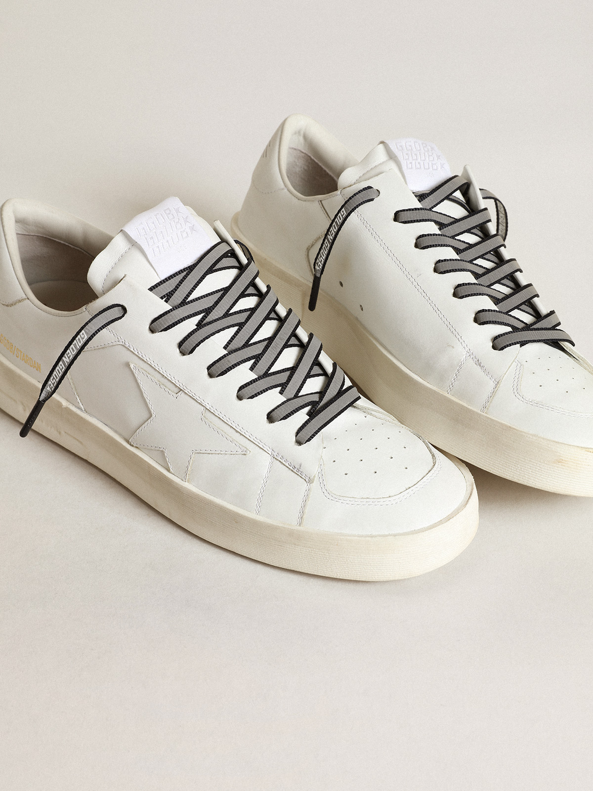 Men's blue reflective laces with logo Golden Goose