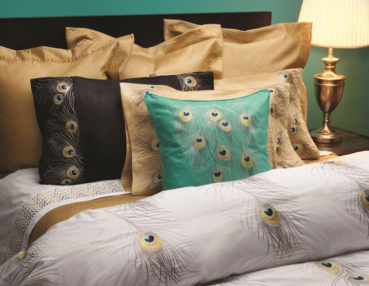 Peacock Embroidered Bedding by Anali Gracious Style