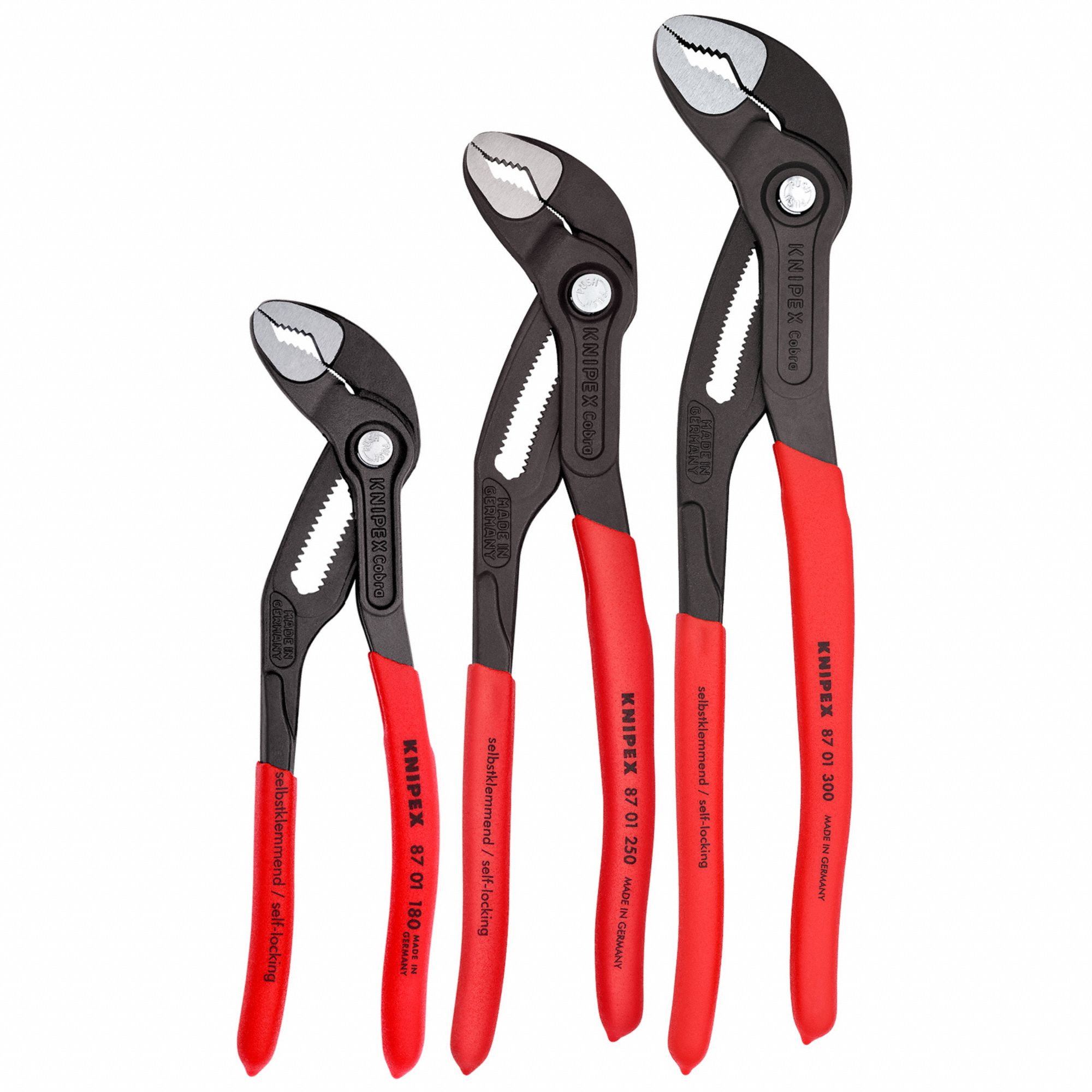 KNIPEX Water Pump Plier Set V, Push Button, 1 1/2 in_2 in_2 3/4 in Max