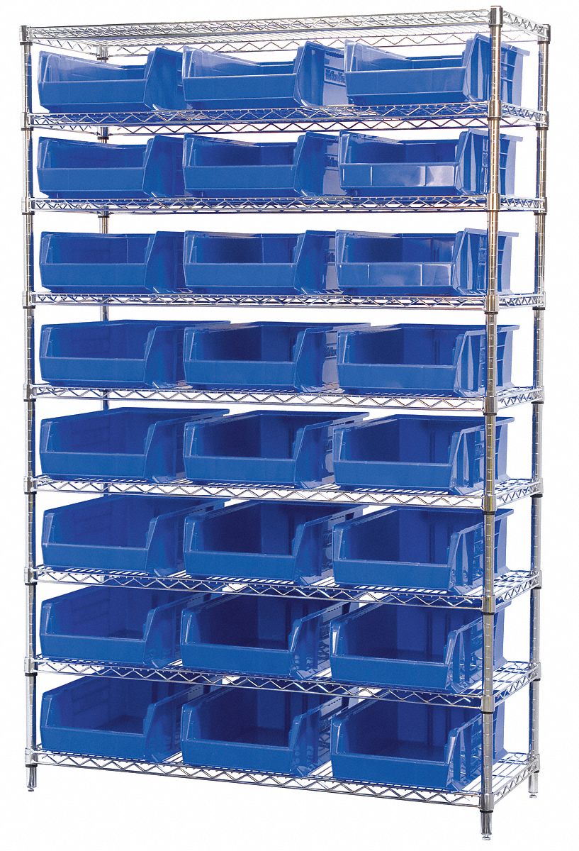 AKROMILS, 48 in x 18 in x 74 in, 1 Sided, Bin Shelving 10A054