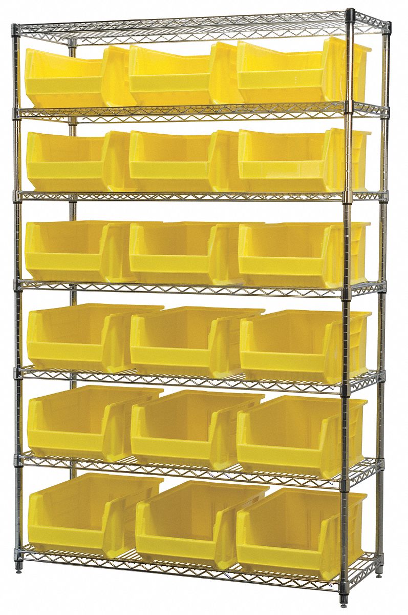 AKROMILS, 48 in x 18 in x 74 in, 1 Sided, Bin Shelving 10A058