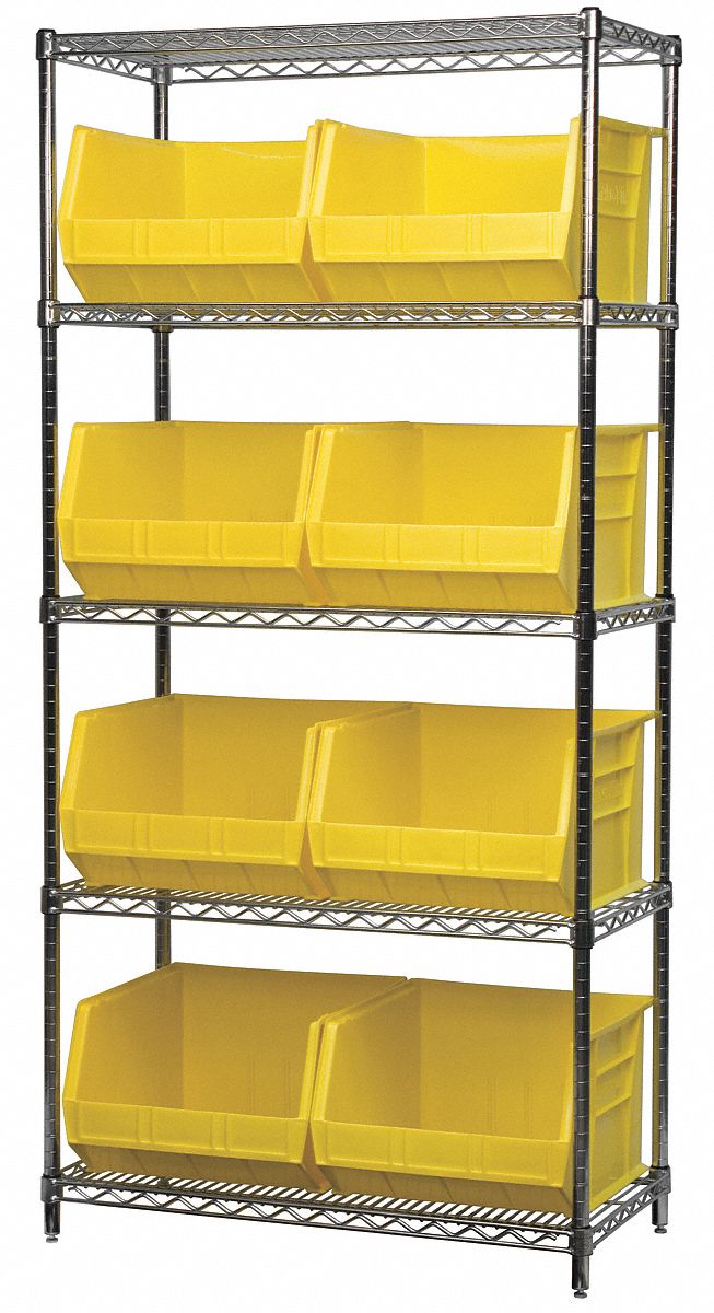 AKROMILS, 36 in x 18 in x 74 in, 1 Sided, Bin Shelving 10A132