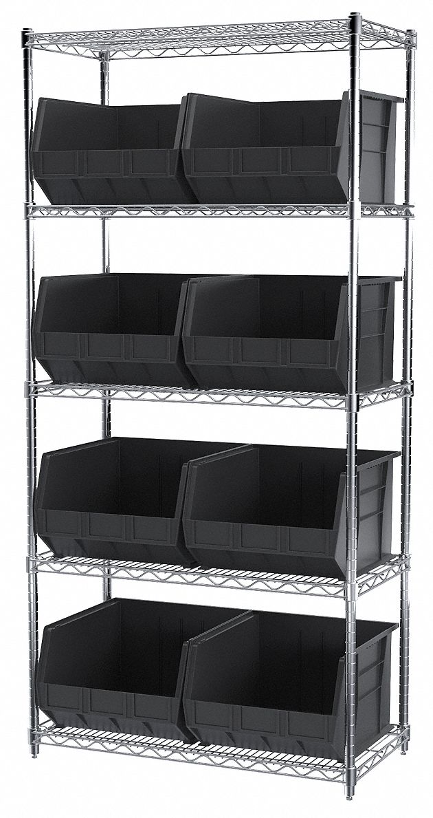 AKROMILS, 36 in x 18 in x 74 in, 1 Sided, Bin Shelving 10A135
