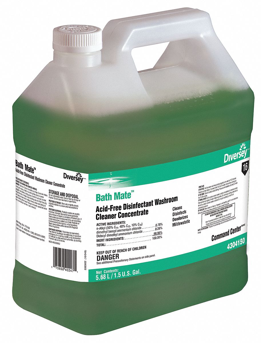 DIVERSEY Bathroom Cleaner For Use With CommCent Chemical Dispenser, 2