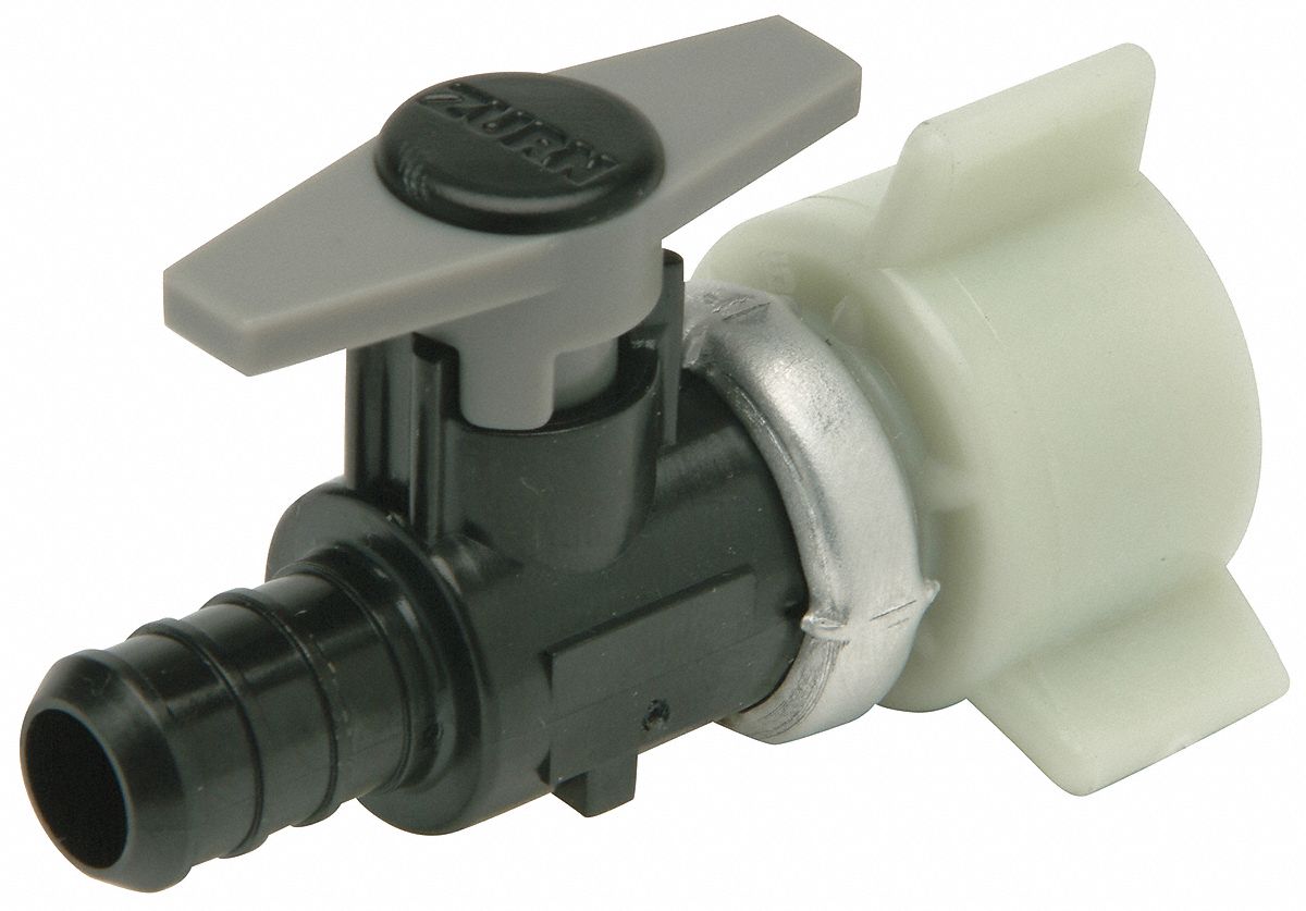 ZURN PEX Ball Valve, QickSert(R) CR Polymer, Inline, 1Piece, Pipe Size