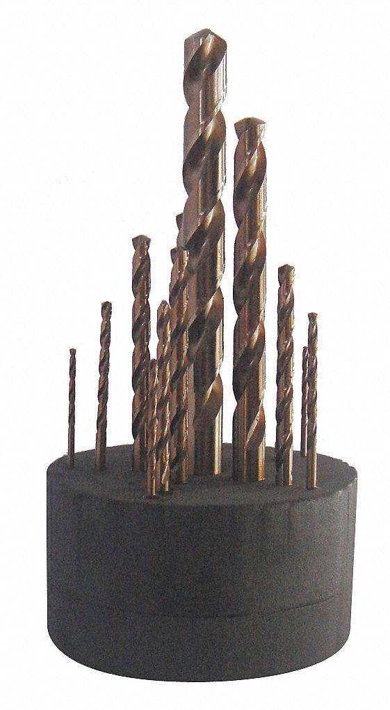WESTWARD Jobber Length Drill Set, Number of Drill Bits 16, 135 °, Conventional Point, High Speed