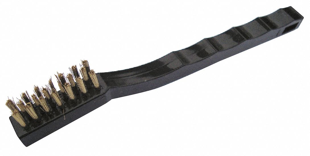 TOUGH GUY Scratch Brush Brass Bristles, Plastic Handle, 1 1/2 in Brush