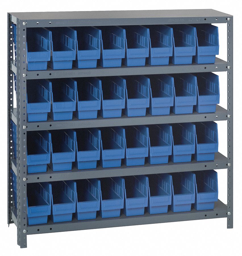 QUANTUM STORAGE SYSTEMS Steel Bin Shelving with 32 Bins, 36 inW x 12