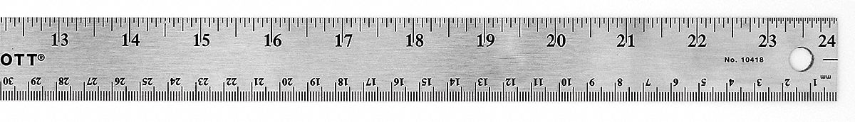 WESTCOTT Ruler,24 Inch,Stainless Steel 10F26510418 Grainger