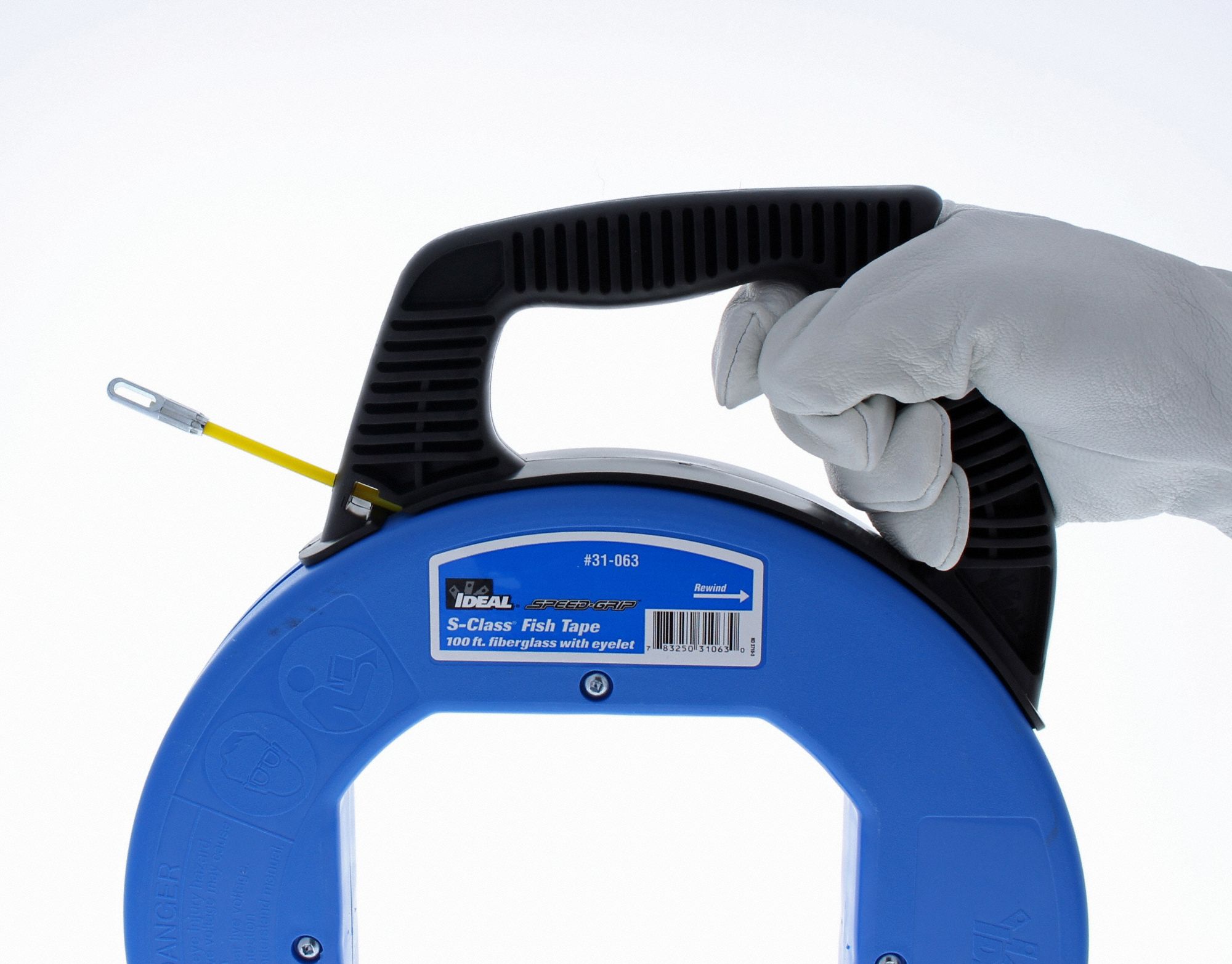 IDEAL 100 ft Fish Tape, Fiberglass, 3/16" Tape Size, Round Tape Profile