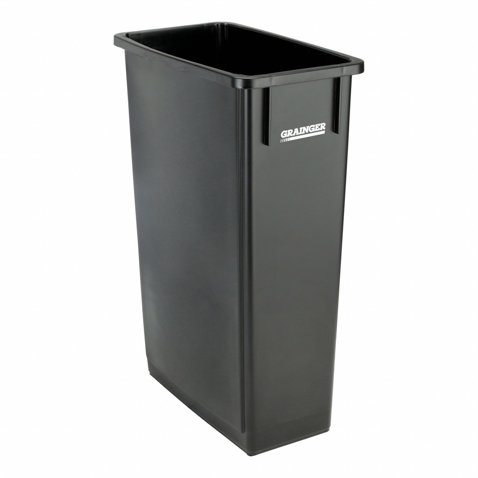 GRAINGER, Rectangular, Black, Trash Can 10F62510F625 Grainger