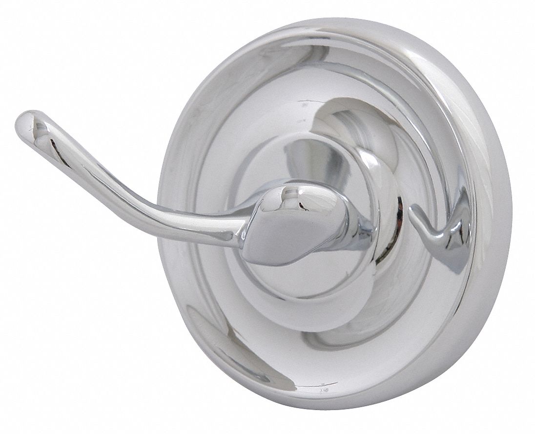 TAYMOR Bathroom Hook Polished Chrome, 2 1/2 in Overall Dp, 2 23/32 in