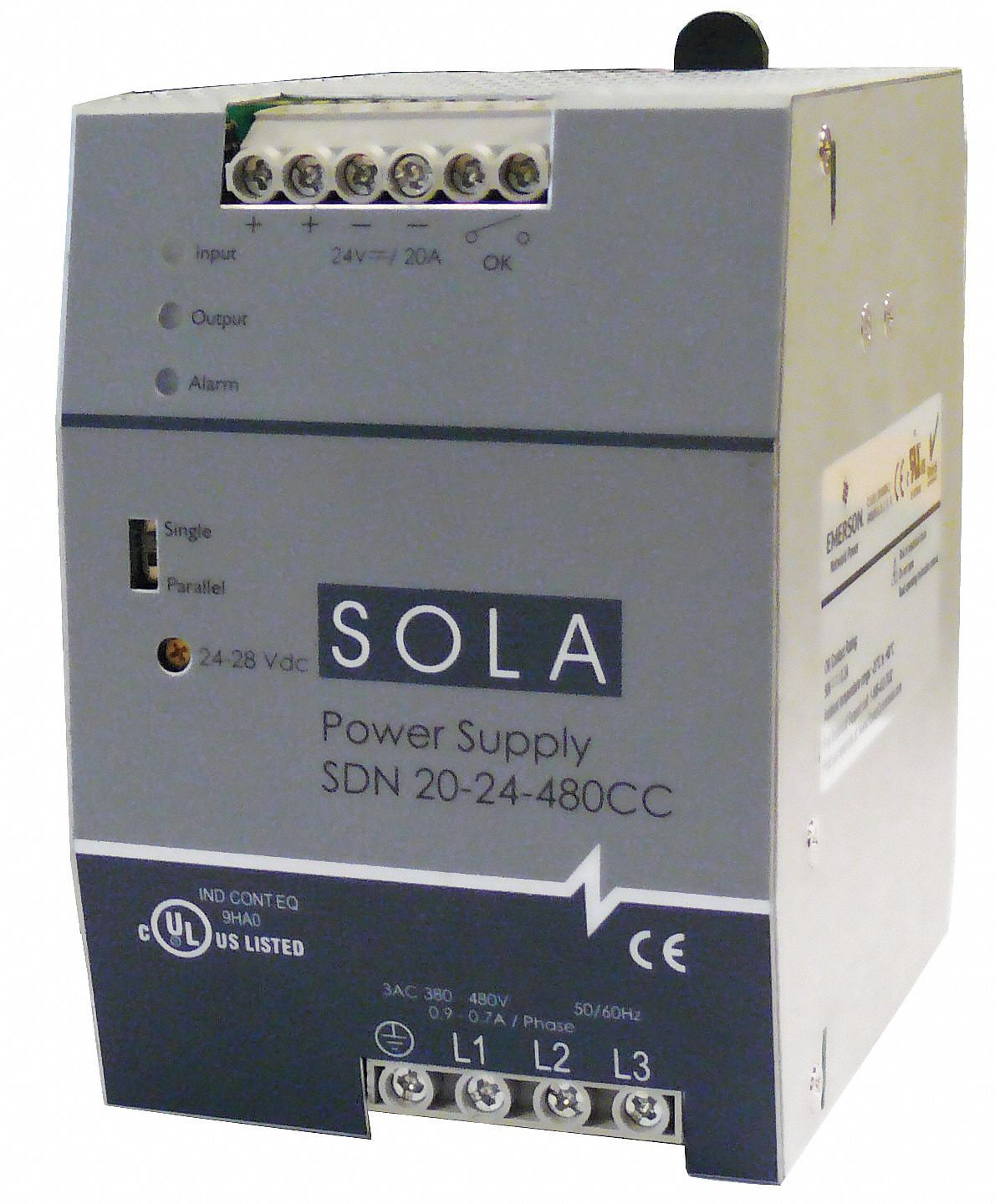 SOLA/HEVIDUTY DC Power Supply, Style Switching, Mounting DIN Rail
